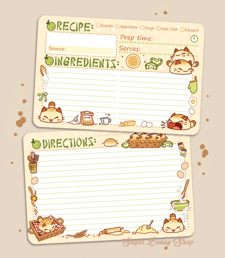 Nyanpan Cat Recipe Cards - Image 4